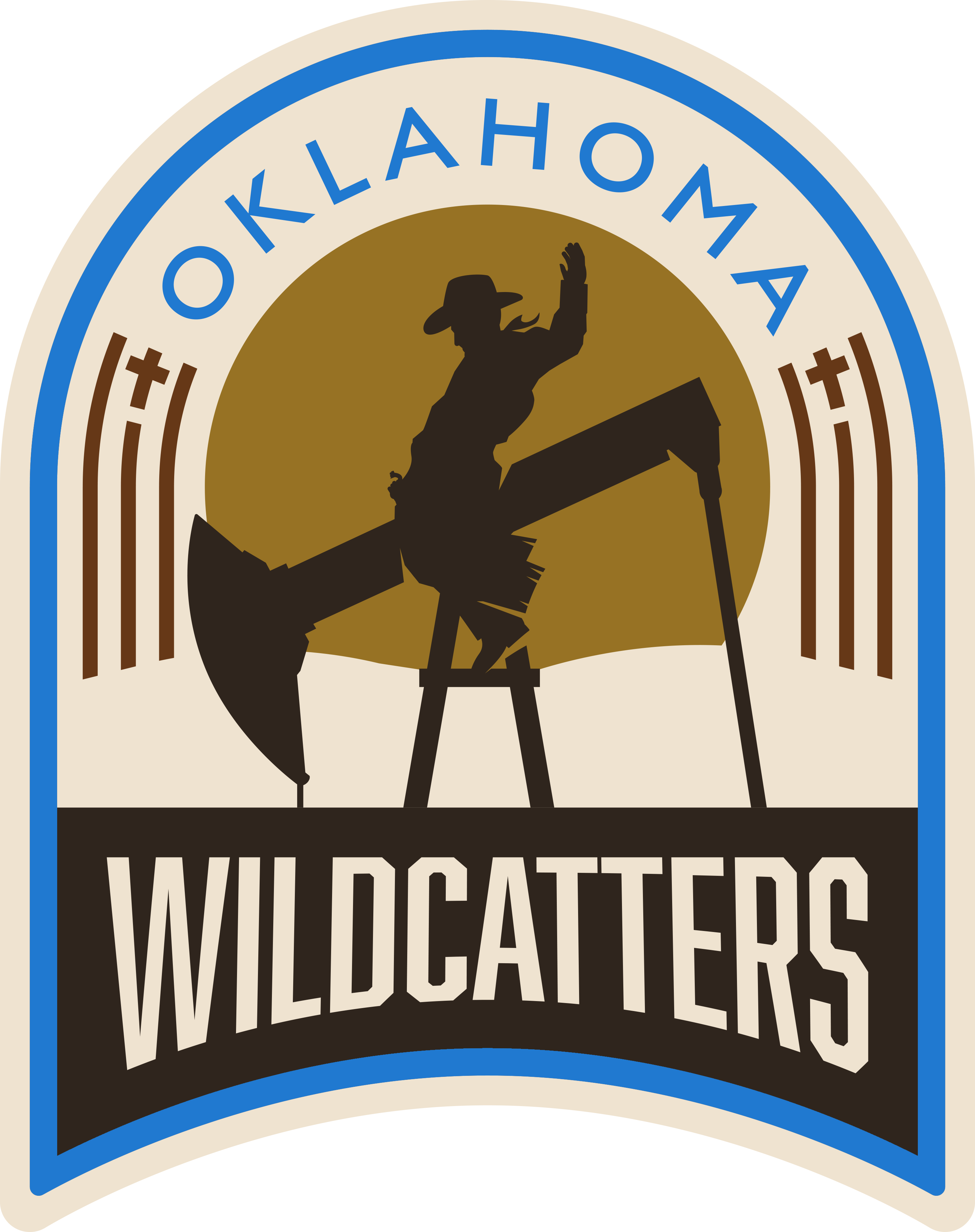 OKLAHOMA WILDCATTERS PRIMARY LOGO - SHIELD DESIGN
