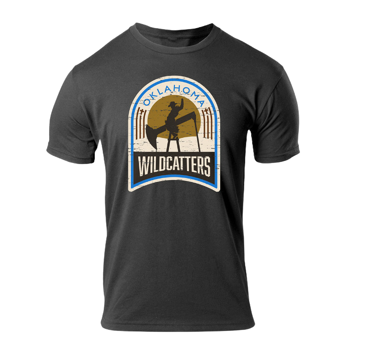 T-SHIRT WITH DISTRESSED WILDCATTERS LOGO ON FRONT