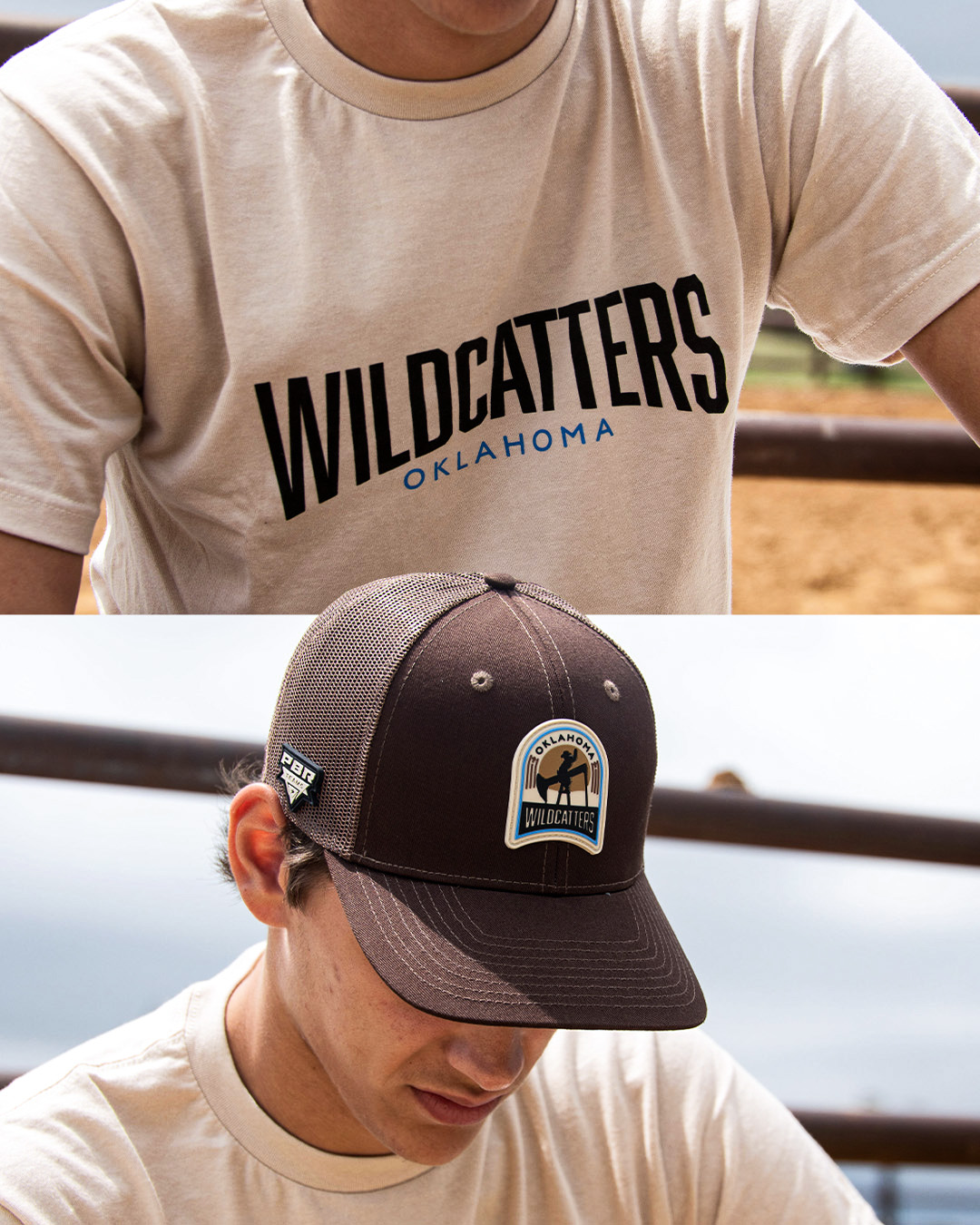 T-SHIRT WITH DISTRESSED WILDCATTERS LOGO ON FRONT